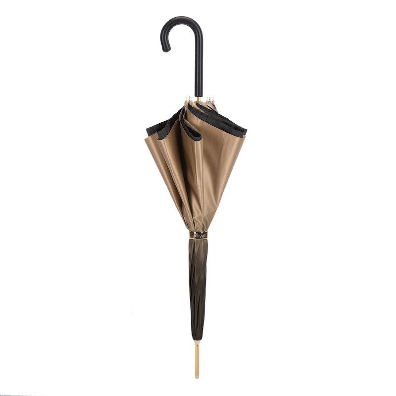 Kišobran Pasotti - Ivory Umbrella with Striped Interior, Double Cloth