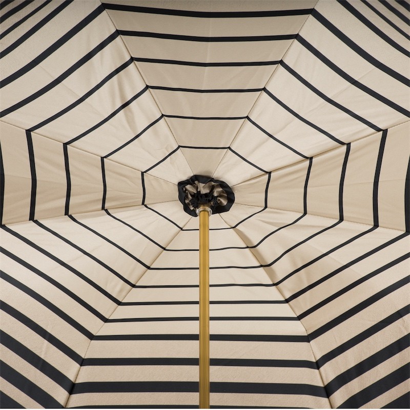 Kišobran Pasotti - Ivory Umbrella with Striped Interior, Double Cloth
