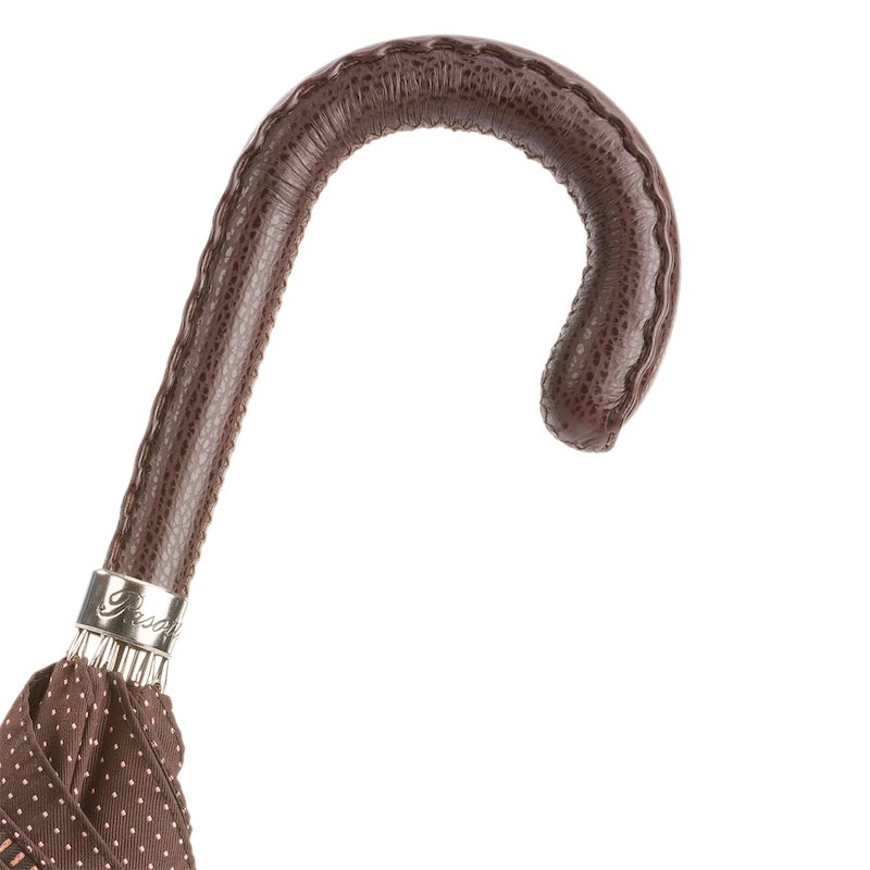 Kišobran Pasotti - Gentleman Umbrella with Brown Leather Handle