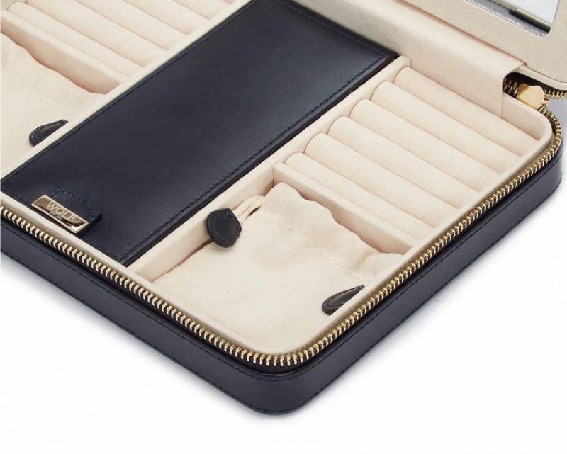 Torbica za nakit WOLF 1834, Maria Large Zip, tamnoplava