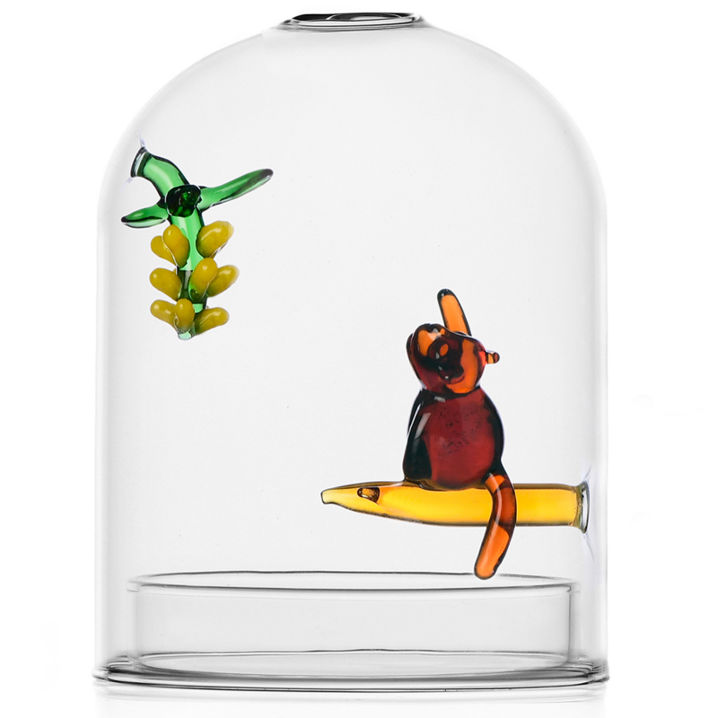 Svijećnjak stakleni ICHENDORF Birds, Monkey & Bananas