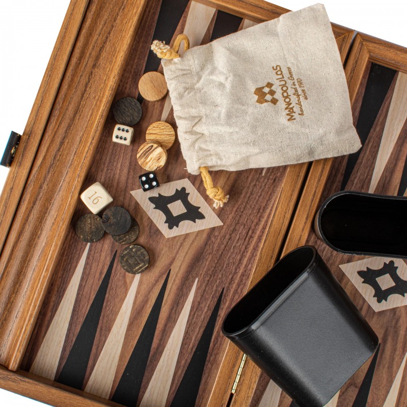 Backgammon set MANOPOULOS Walnut SMALL 30x20 cm