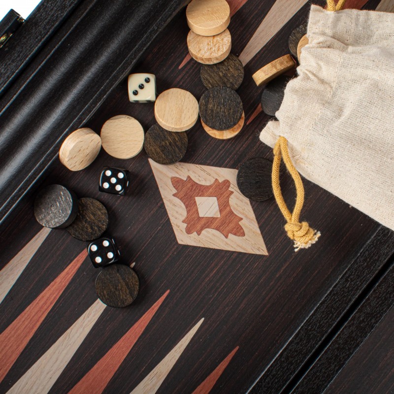 Backgammon set MANOPOULOS Wenge SMALL 30x20 cm